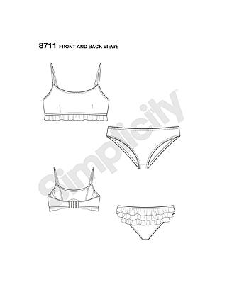 Simplicity Women's Monowire Bra and Pants Sewing Pattern, 8711