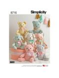 Simplicity Stuffed Toy Animals Sewing Pattern, 8716
