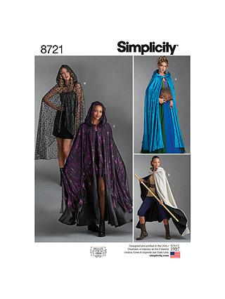 Simplicity Misses' Capes Sewing Pattern, 8721