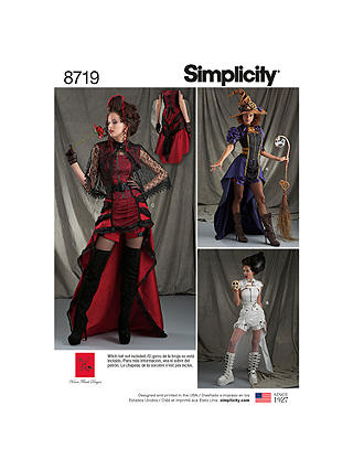 Simplicity Misses' Halloween Costumes, 8719, H5