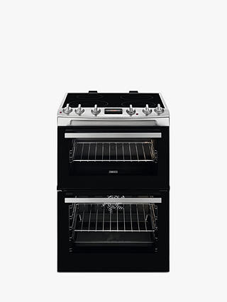 Zanussi ZCI66250XA Double Electric Cooker, A Energy Rating, Black/Stainless Steel