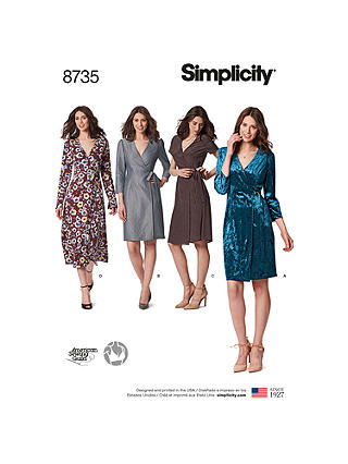 Simplicity Petite Wrap Dress Sewing Pattern, 8735