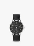 NOMOS Glashütte 604 Unisex Tangomat Automatic Date Leather Strap Watch, Black