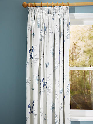 John Lewis Wisley Pair Blackout/Thermal Lined Pencil Pleat Curtains, Navy