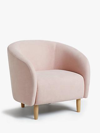 Scoop Range, John Lewis ANYDAY Scoop Armchair, Light Leg, Hatton Soft Pink