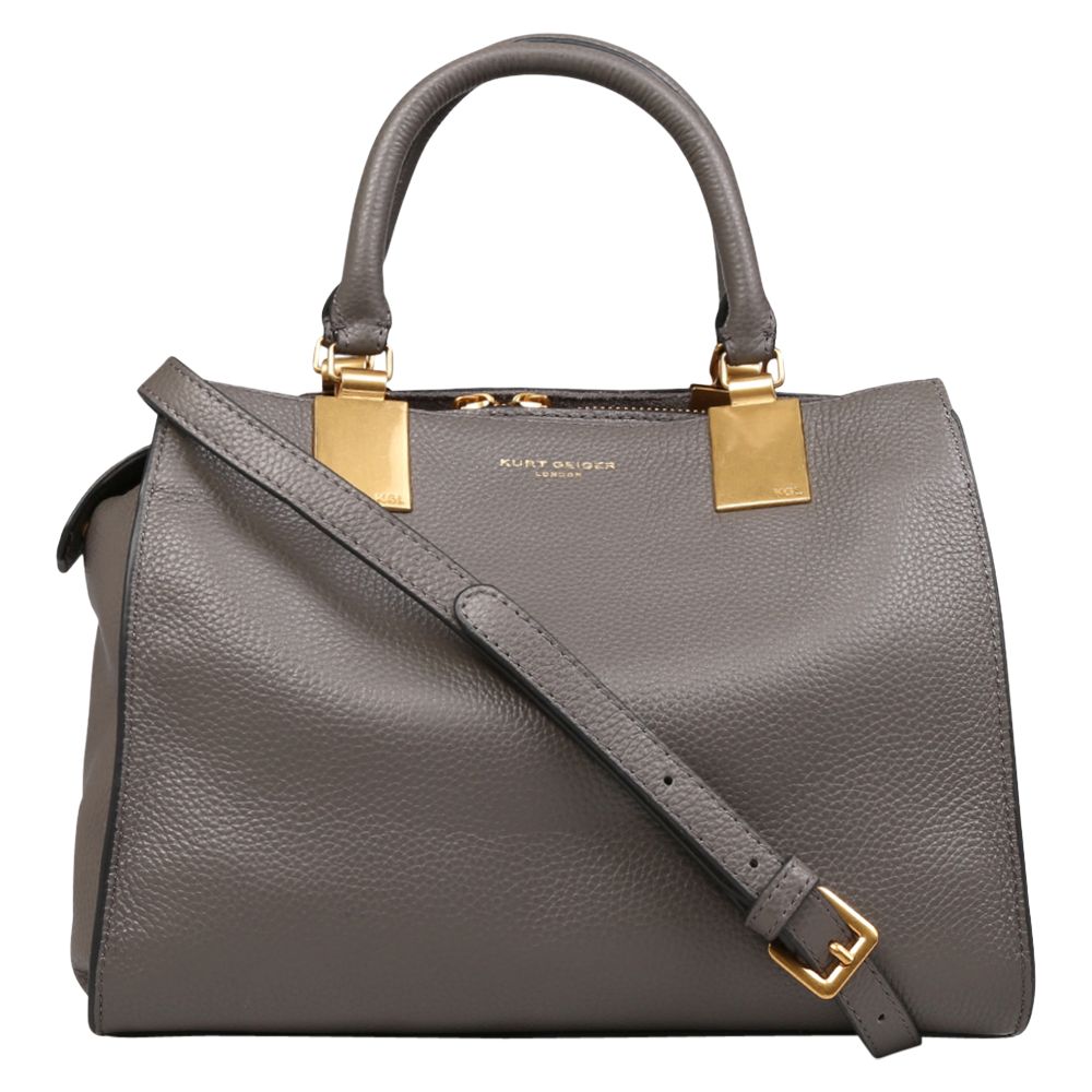 Kurt Geiger London Emma Small Leather Tote Bag, Grey