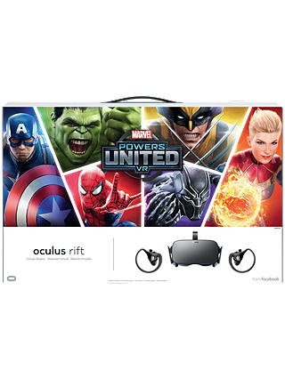 Oculus Rift Virtual Reality Headset with Touch Controllers + 2 Sensors and MARVEL Powers United VR Special Edition Bundle