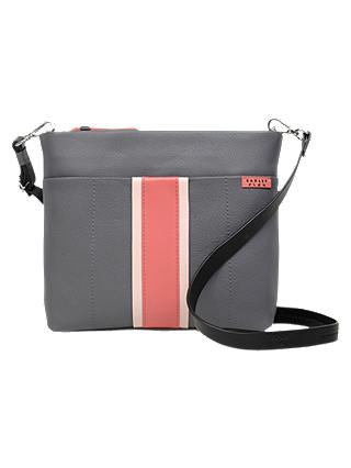 Radley Flex Small Leather Cross Body Bag, Grey/Pink