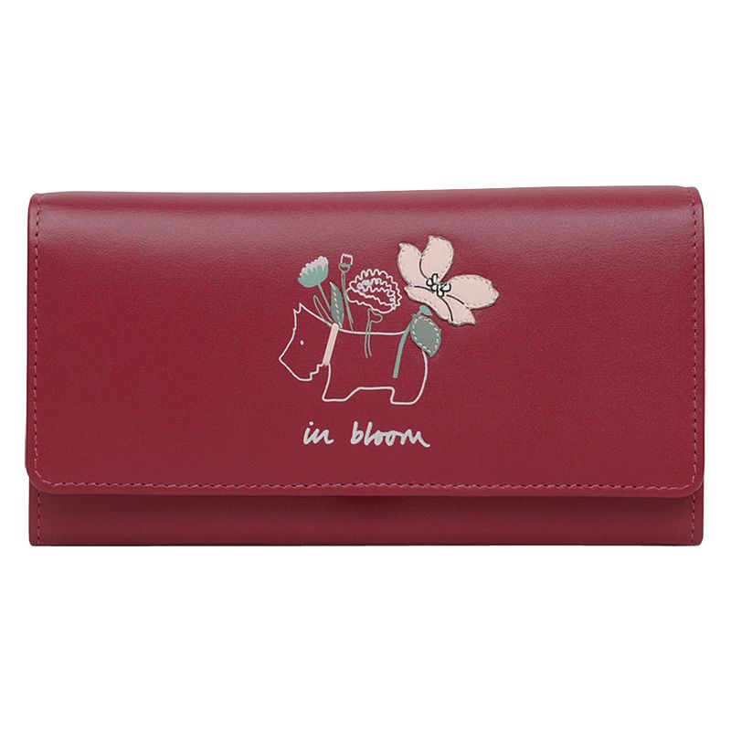 Radley In Bloom Leather Large Flapover Matinee Purse, Red