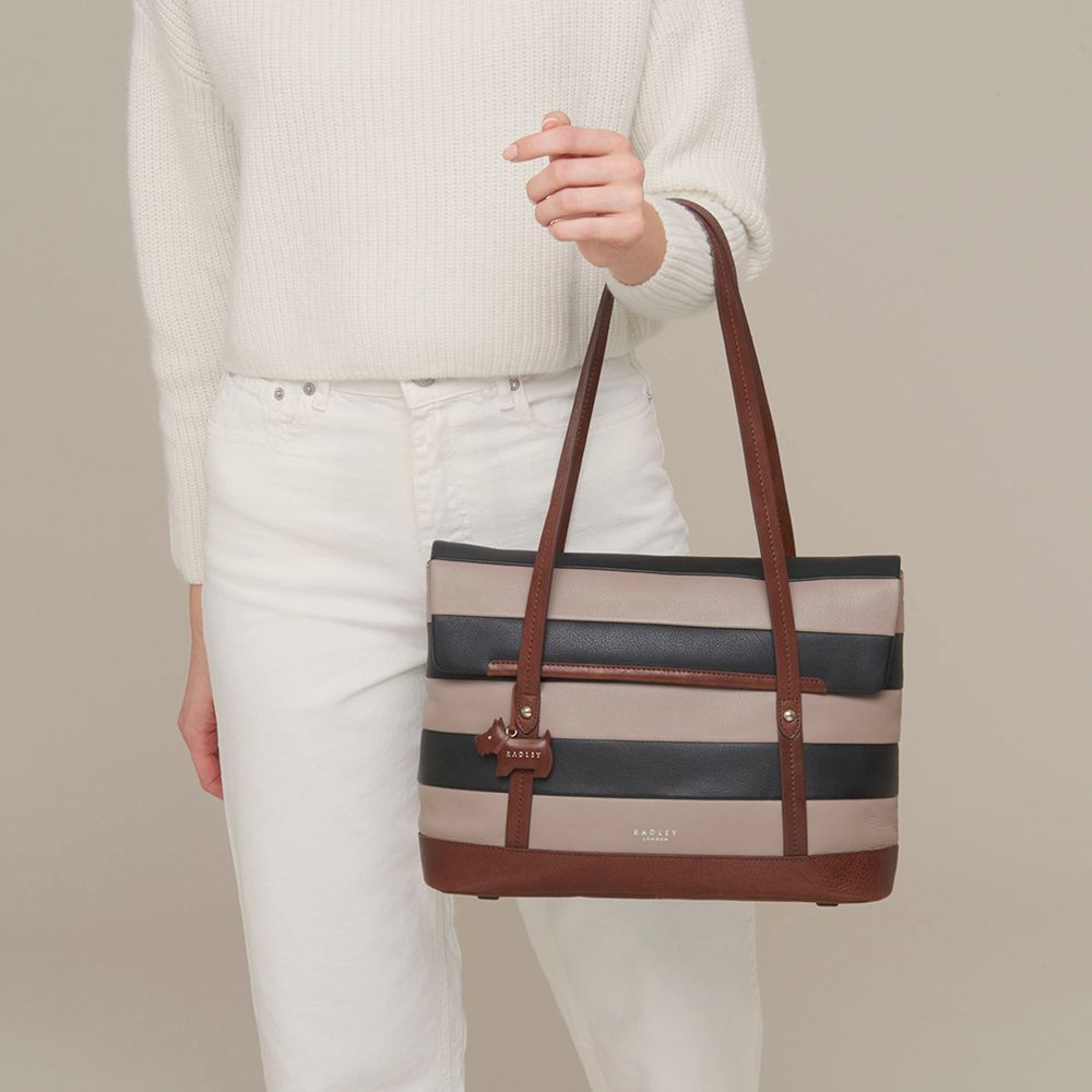 radley striped handbag