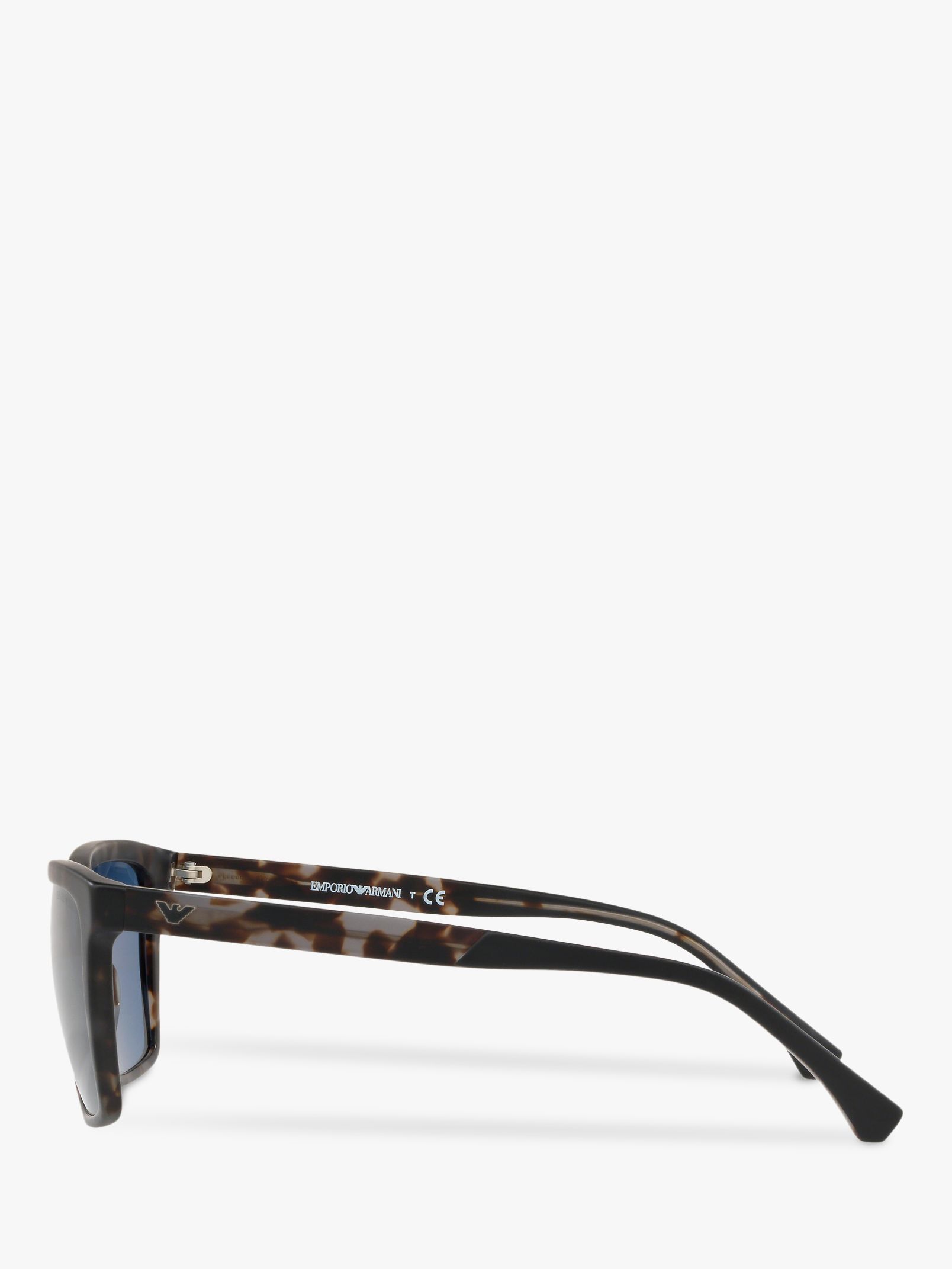 Emporio Armani EA4117 Men's Square Sunglasses, Matte Grey/Blue