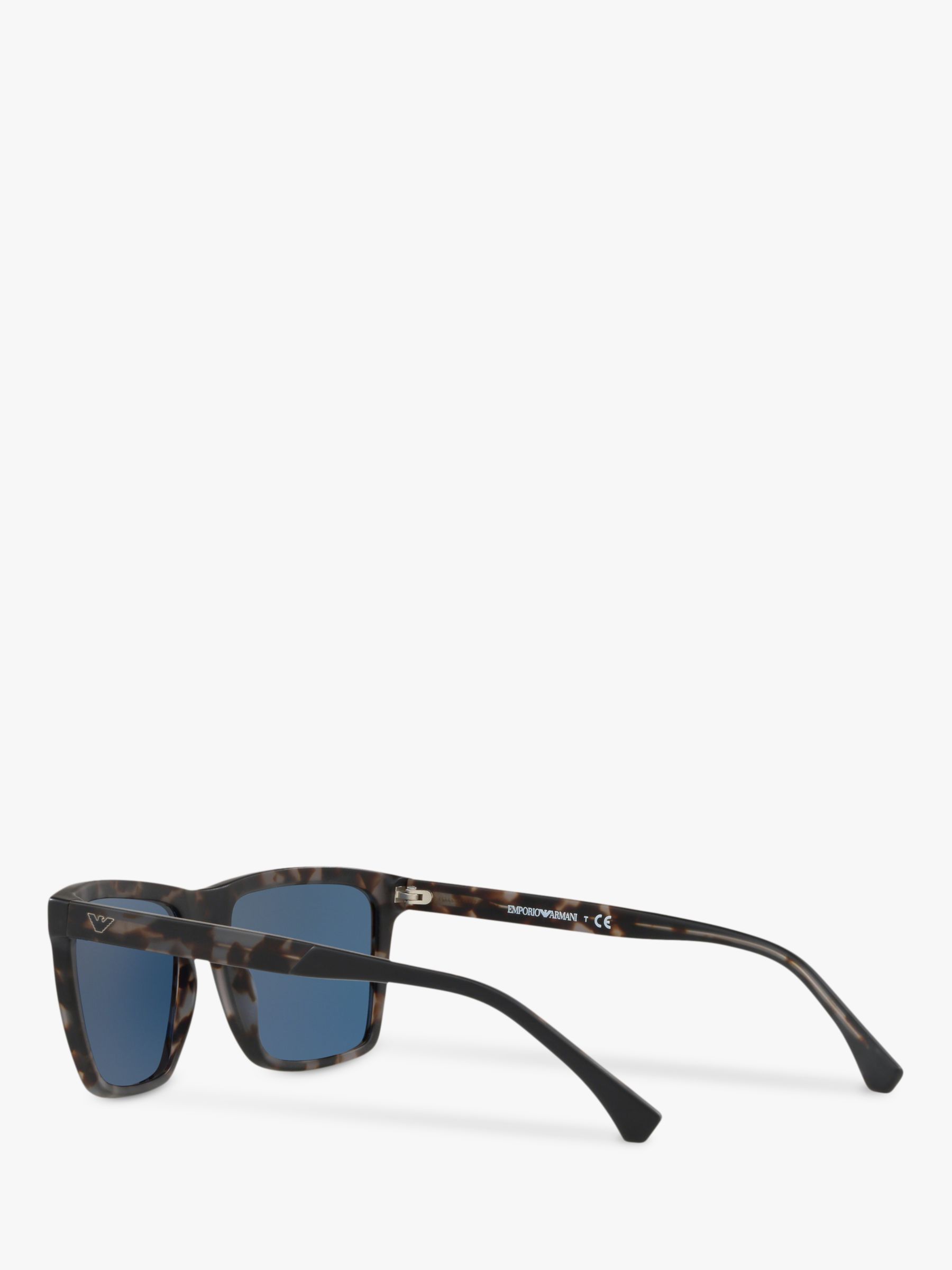Emporio Armani EA4117 Men's Square Sunglasses, Matte Grey/Blue