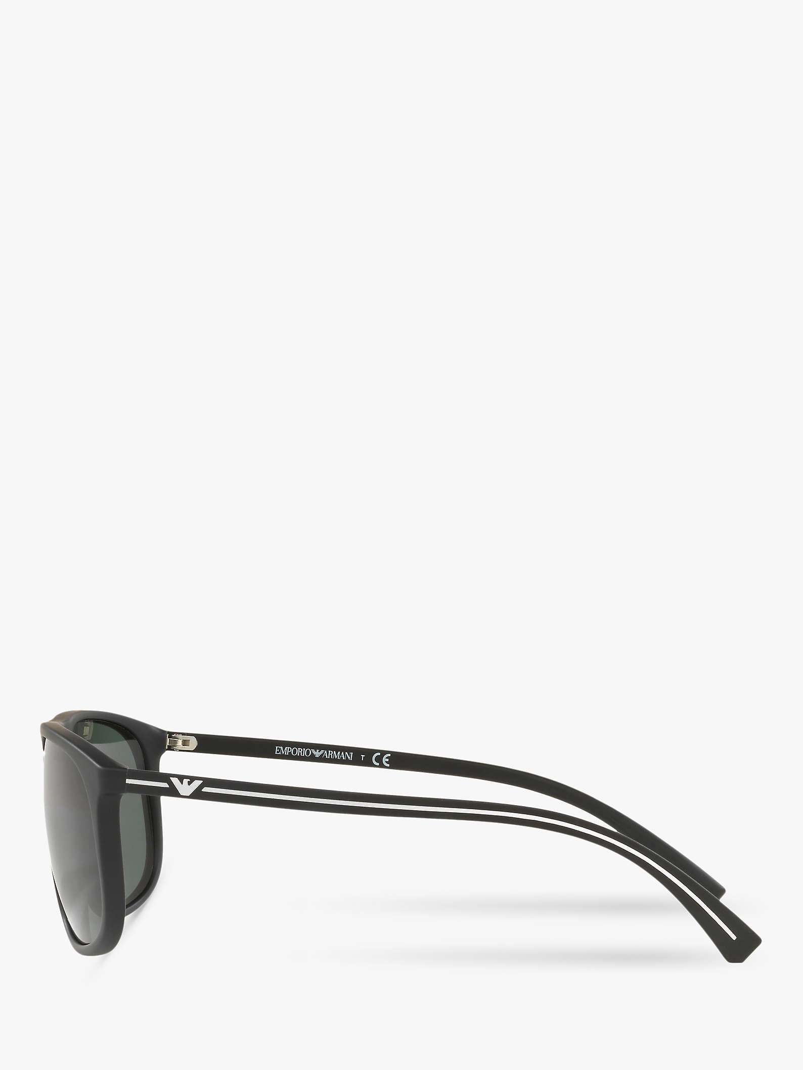 Buy Emporio Armani EA4118 Men's Rectangular Sunglasses, Black/Green Online at johnlewis.com