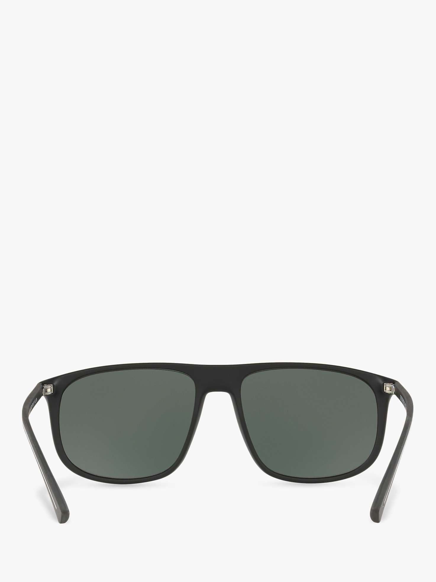 Buy Emporio Armani EA4118 Men's Rectangular Sunglasses, Black/Green Online at johnlewis.com