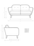 John Lewis Arlo Medium 2 Seater Sofa, Light Leg, Denim Boucle