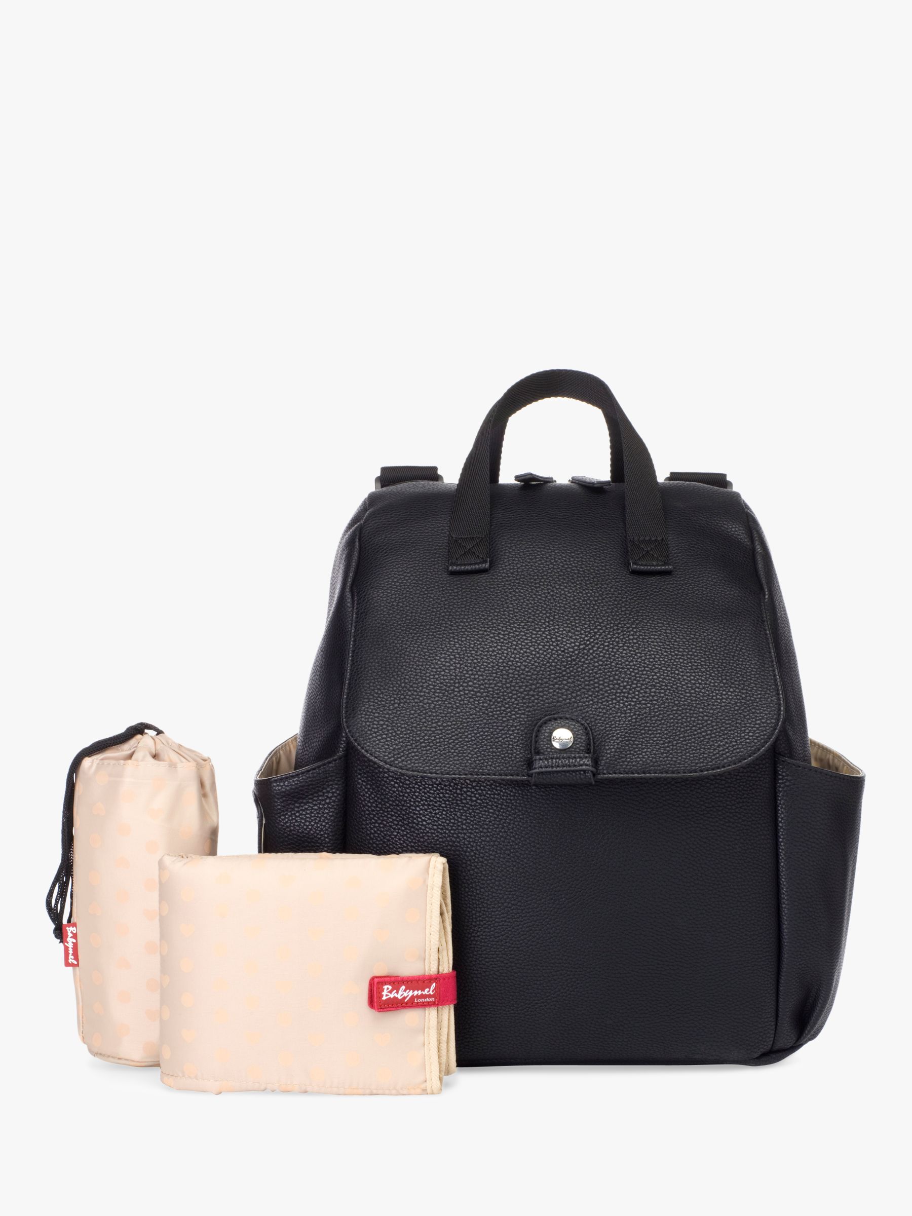 vegan leather black backpack