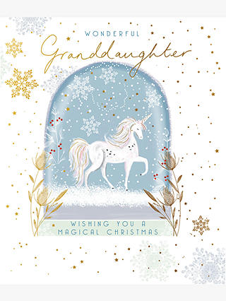 Woodmansterne Unicorn Wonderful Granddaughter Christmas Card