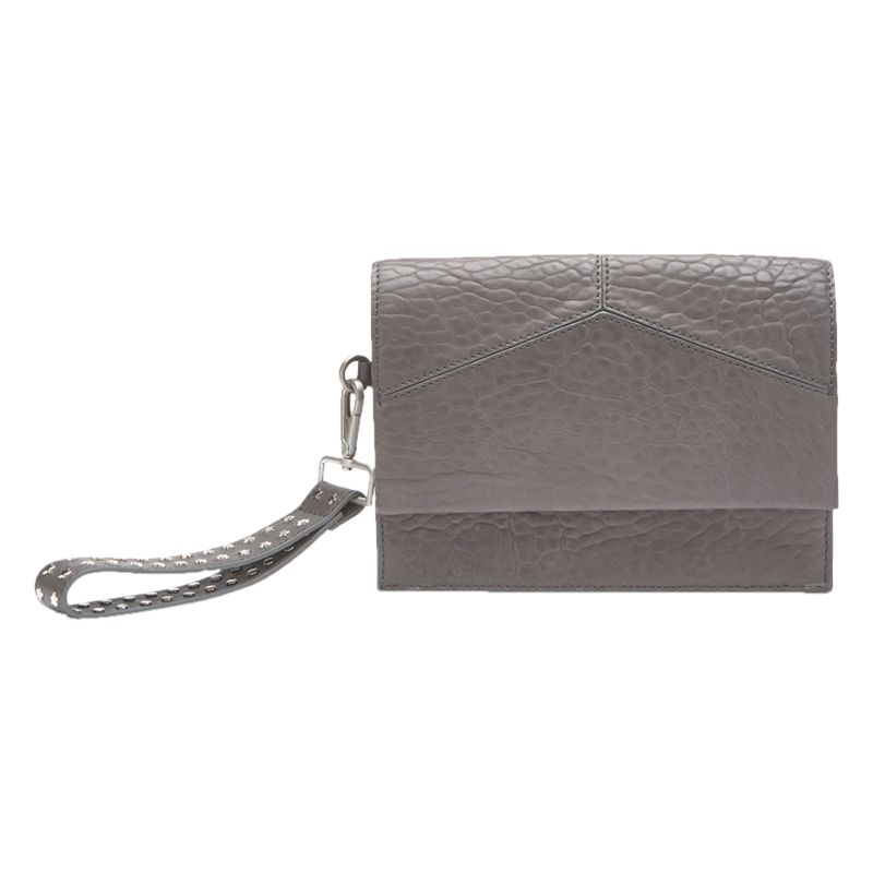 grey velvet clutch bag