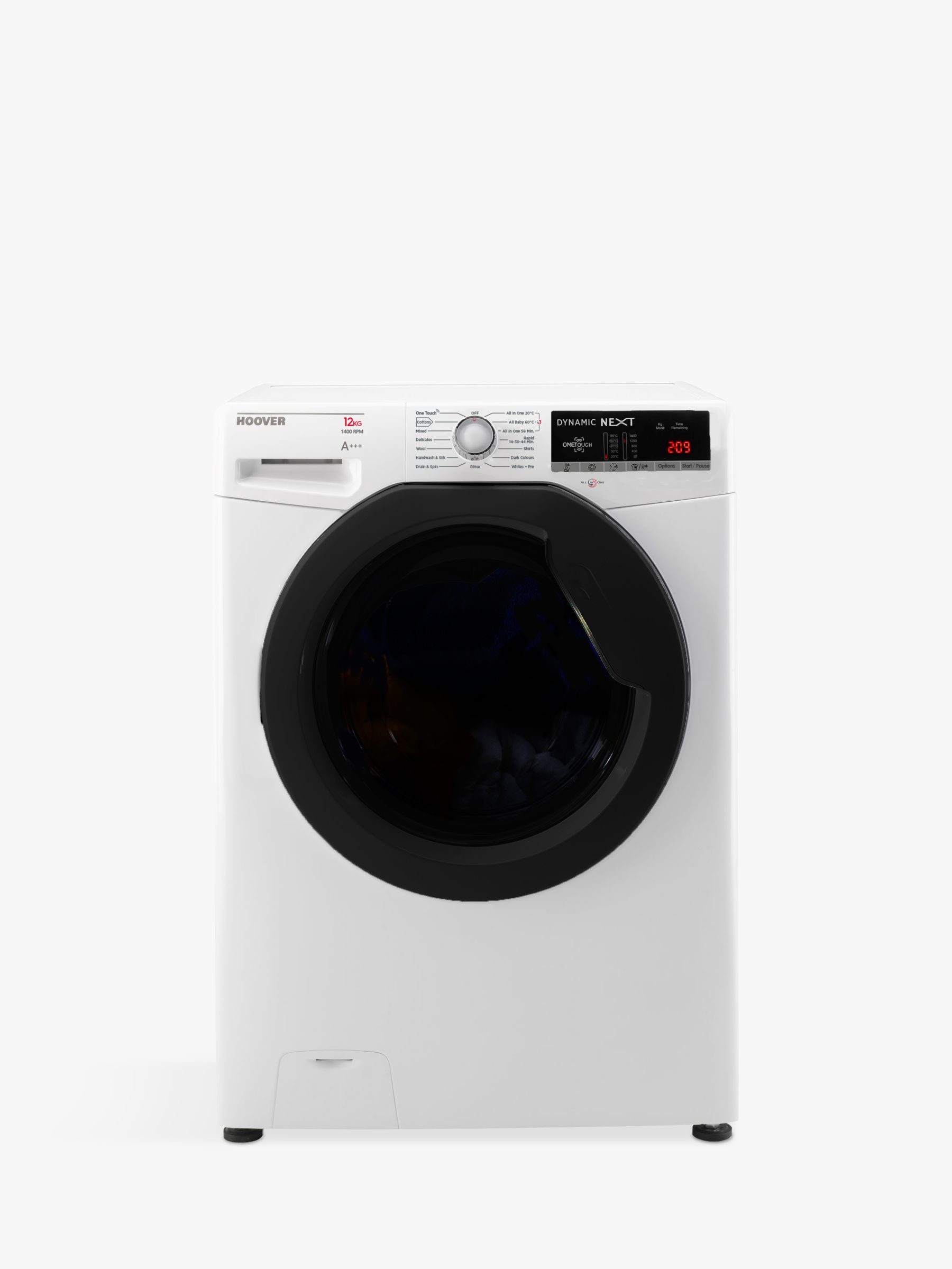 Hoover Dynamic Next DXOA412AHFN Washing Machine, 12kg Load, 1600rpm, A+++ Energy Rating, White