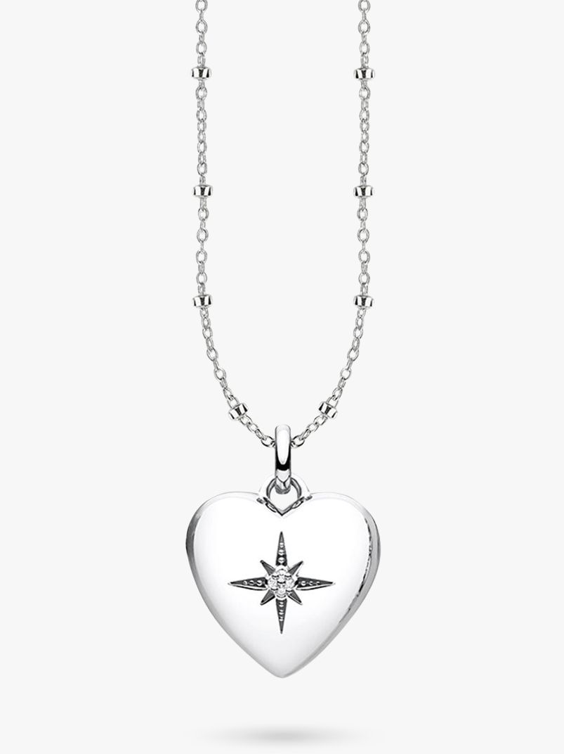 THOMAS SABO Glam & Soul Diamond Heart Locket Pendant Necklace, Silver