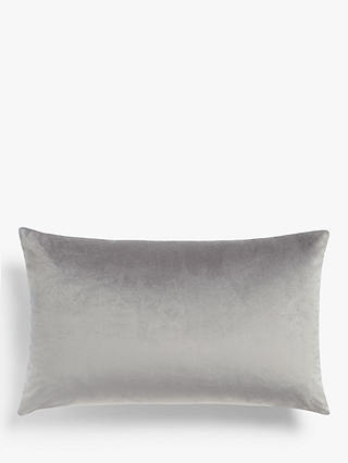 John Lewis & Partners Velvet Cushion, Silver