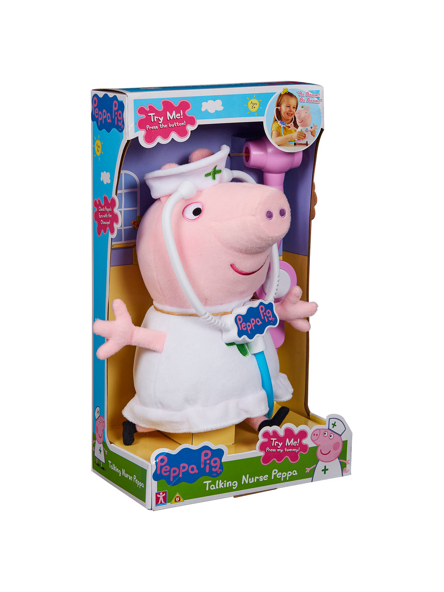 Peppa Pig Toy Talking Nurse Peppa Electronic Toy Plush With Stethoscope NEW 