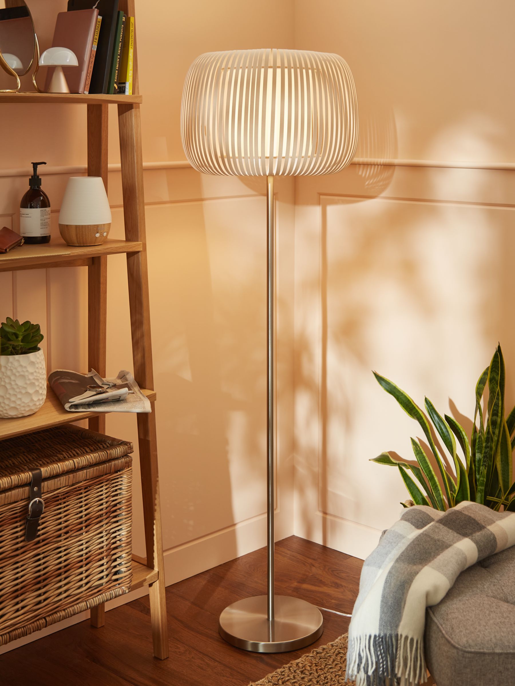John Lewis & Partners Harmony Ribbon Floor Lamp, Natural