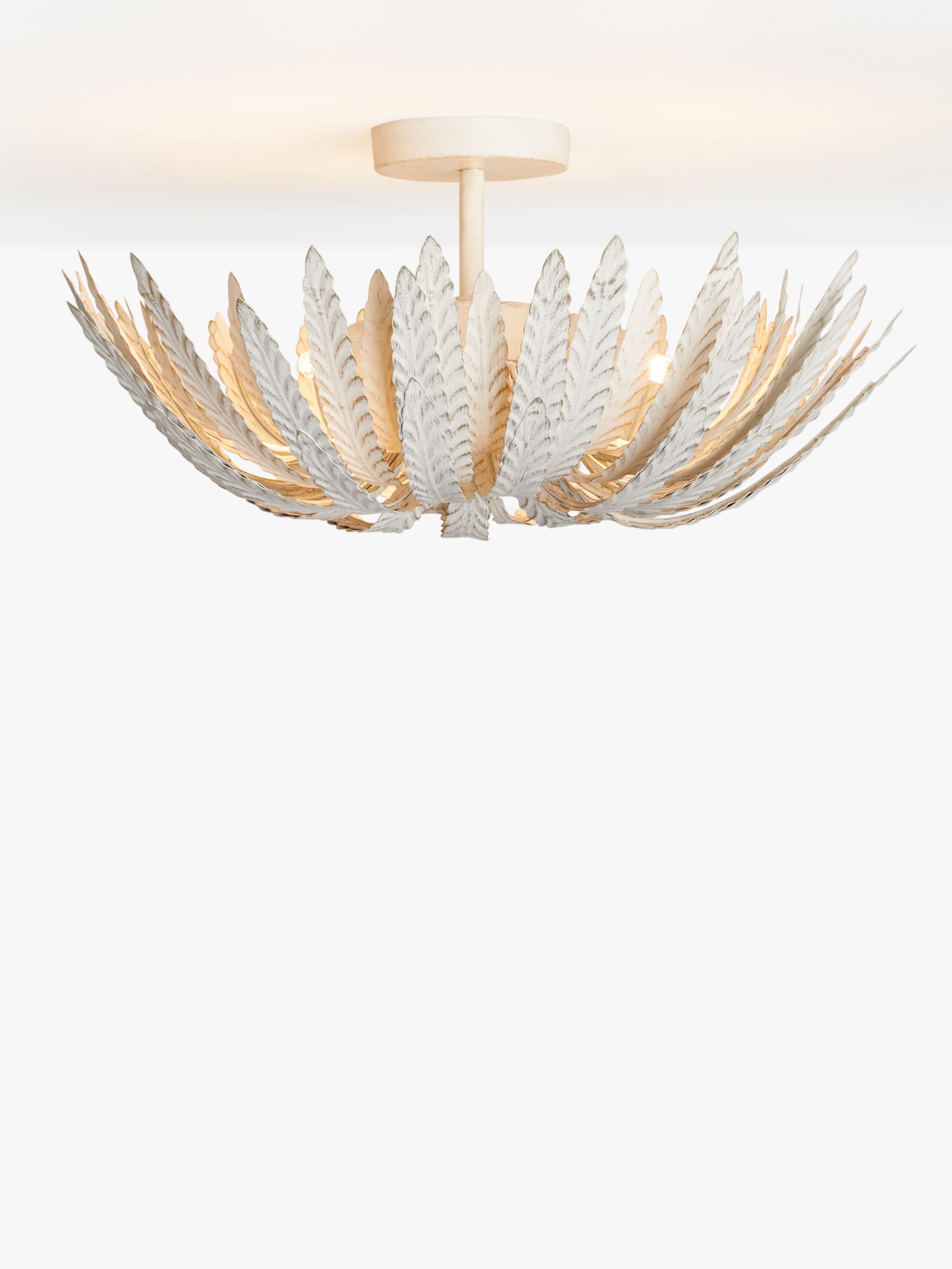 John Lewis Partners Montserrat Semi Flush Ceiling Light Cream