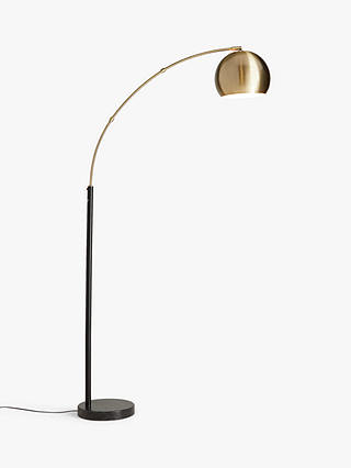 John Lewis & Partners Hector Floor Lamp, Antique Brass/Black