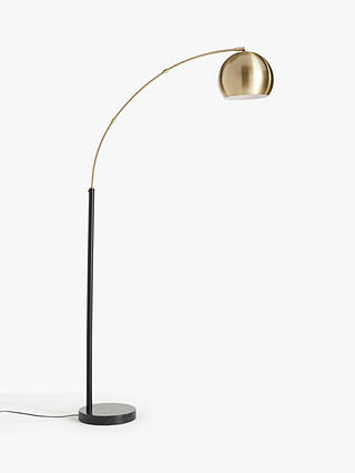 John Lewis Partners Hector Floor Lamp, Antique Brass Floor Standing Reading Lamp