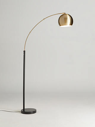John Lewis Hector Floor Lamp, Antique Brass/Black
