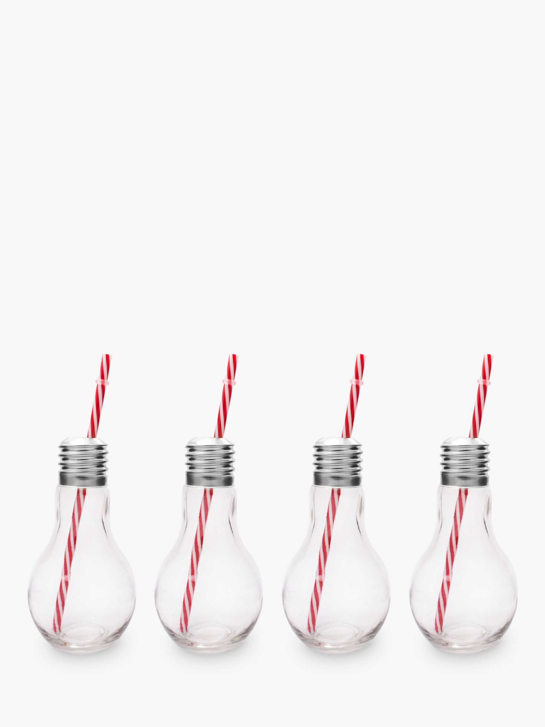 Mixology Light Bulb Glass and Straw, Set of 4
