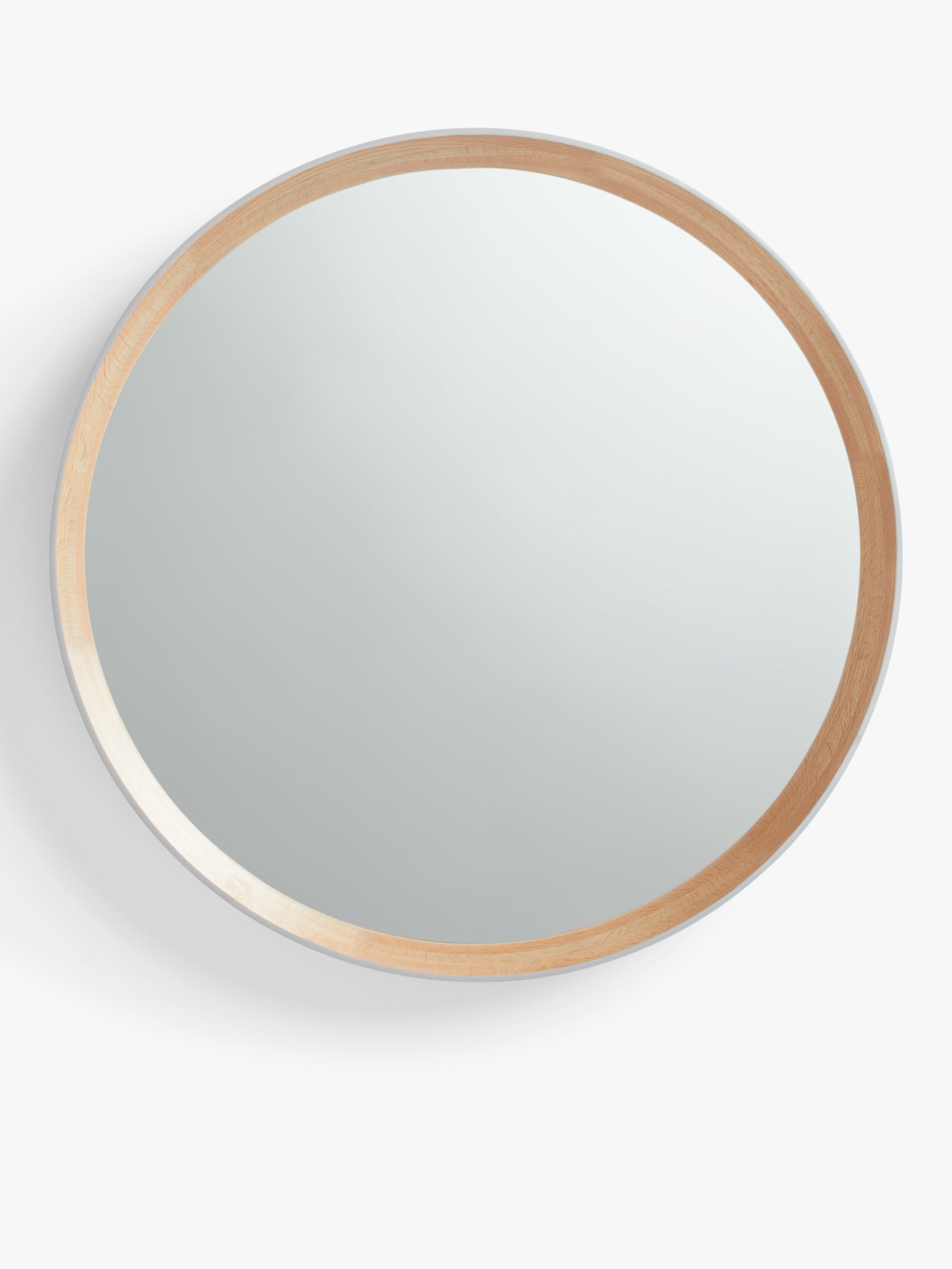 John Lewis Partners Savina Wood, Wooden Framed Circular Mirror