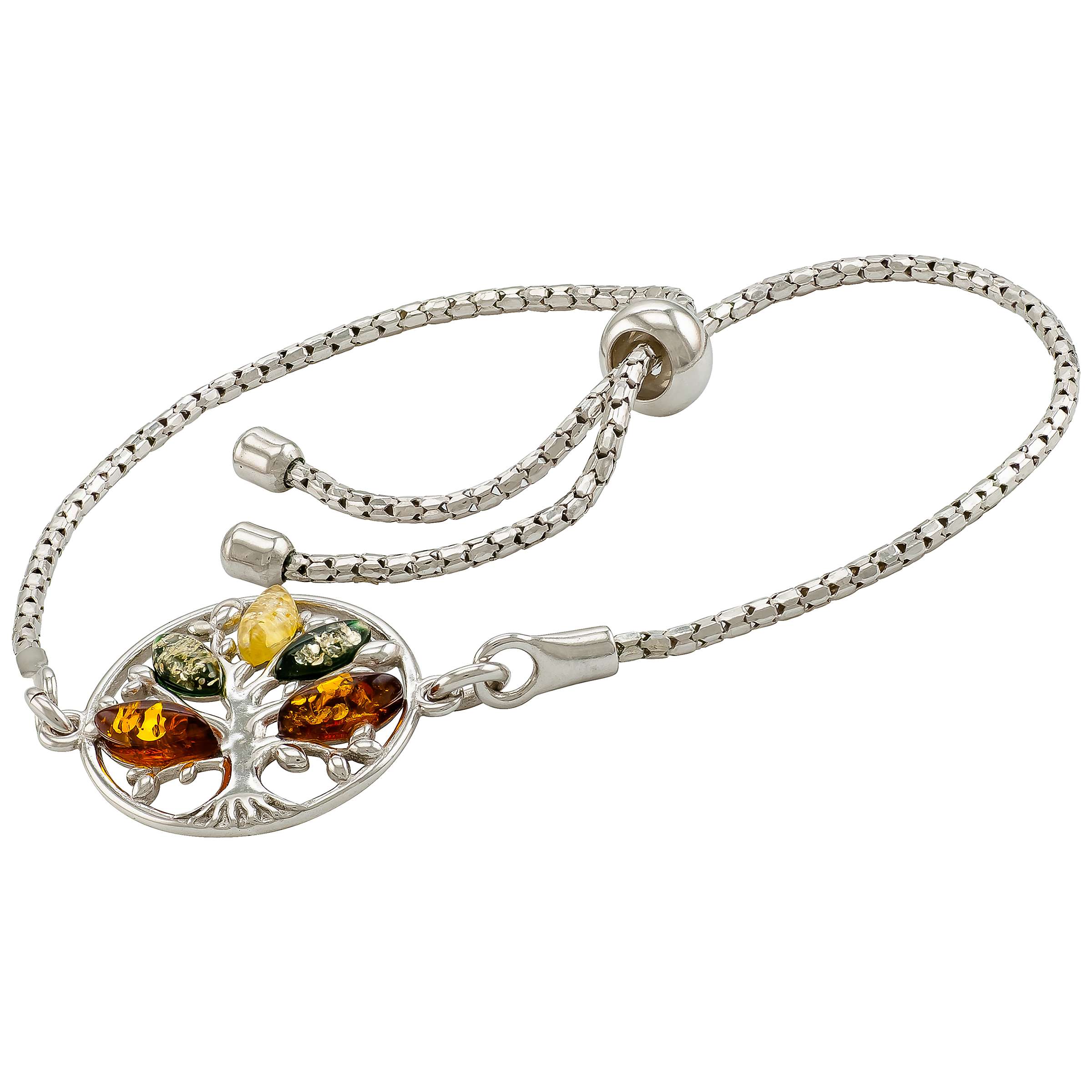 Buy Be-Jewelled Tree Charm Baltic Amber Adjustable Bracelet, Multi Online at johnlewis.com