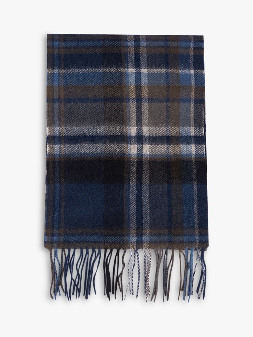 Barbour Land Rover Defender Lambswool Plaid Scarf, Green/Blue