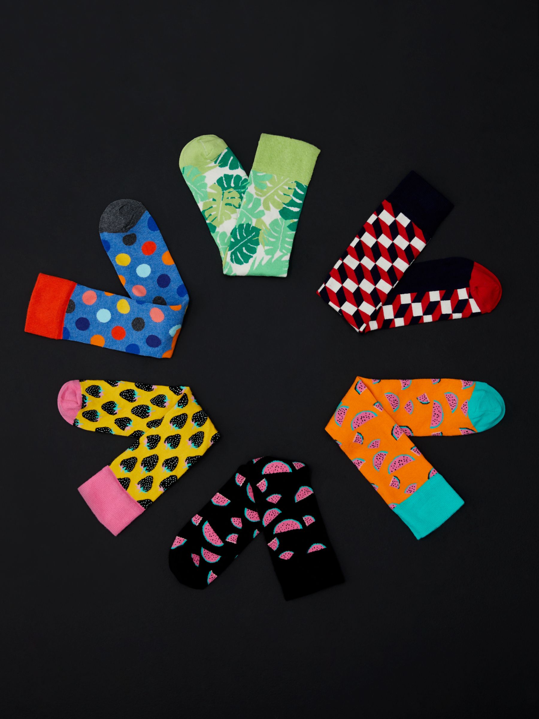 Happy Socks Sock Advent Calendar, One Size, Pack of 24, Multi at John