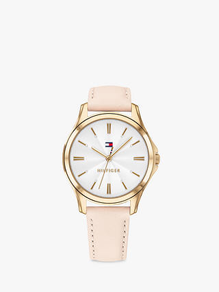 Tommy Hilfiger 1781954 Women's Leather Strap Watch, Blush/White