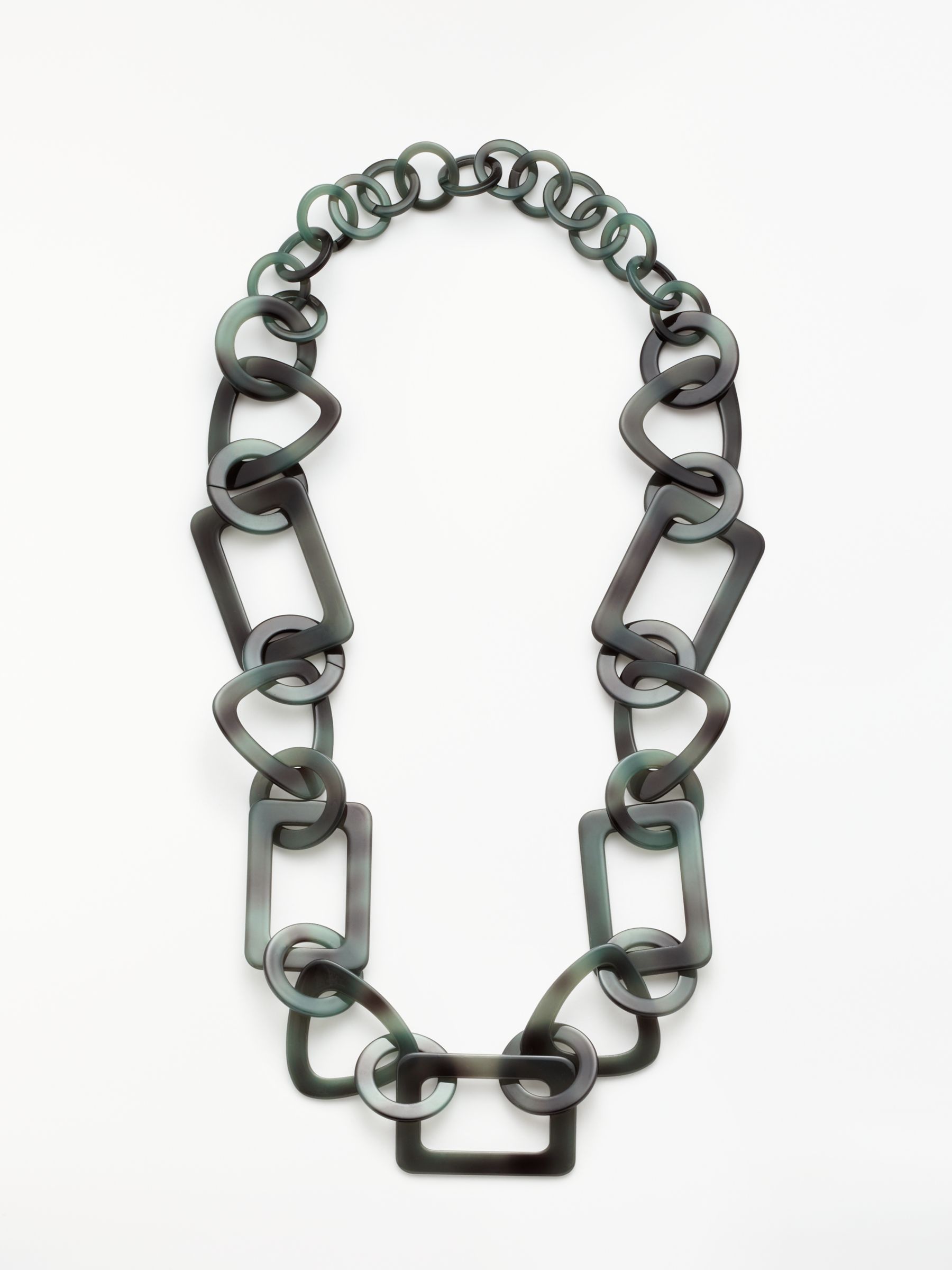 John Lewis & Partners Geometric Acrylic Chain Necklace, Black
