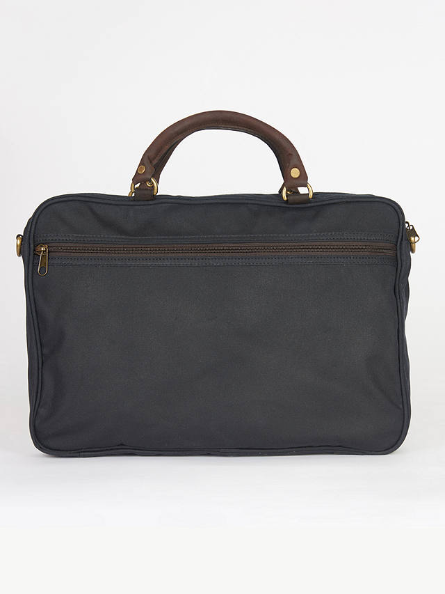 Barbour Waxed Cotton Briefcase, Navy