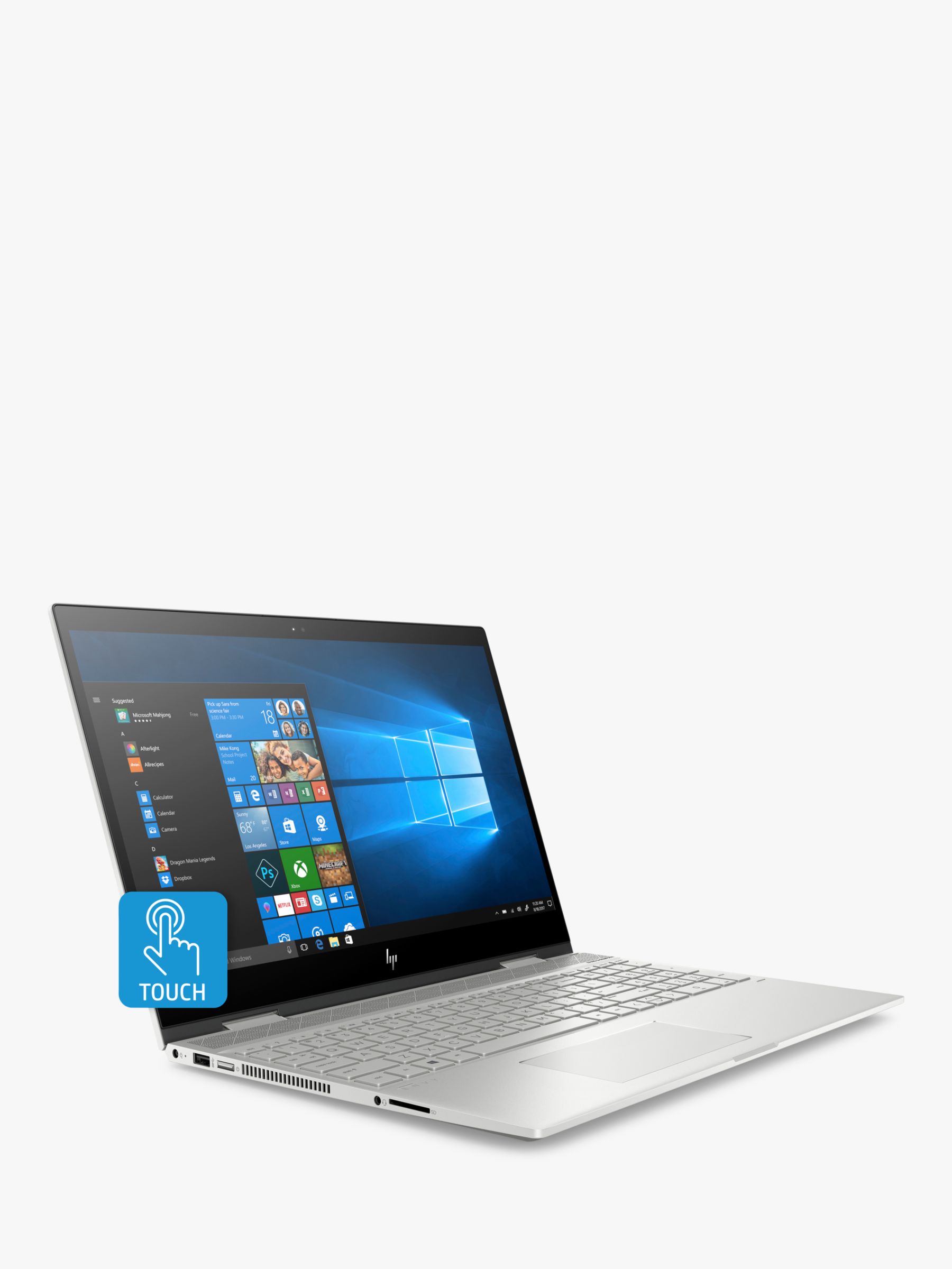 Hp Envy X360 15 Cn0000na Convertible Laptop Intel Core I5 8gb Ram 256gb Ssd 15 6 Full Hd Touchscreen Dark Ash Silver With Hp Tilt Pen Stylus At John Lewis Partners