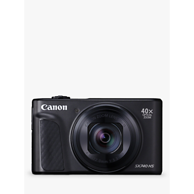 Canon PowerShot SX740 HS Digital Camera, 4K Ultra HD, 20.3MP, 40x Optical Zoom, Wi-Fi, Bluetooth, 3 Tiltable Screen