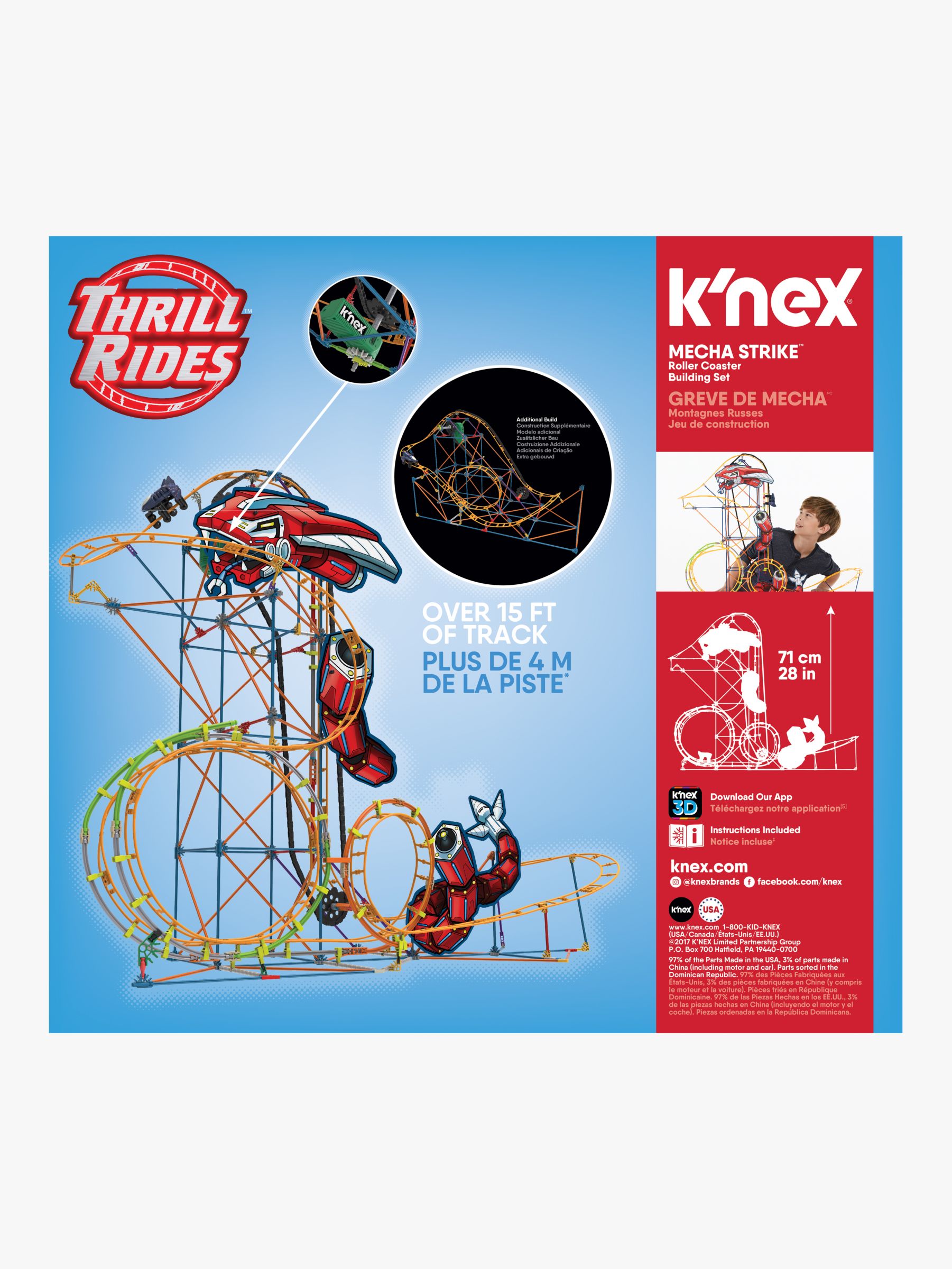 K Nex Thrill Rides Mecha Strike Roller Coaster Building Set