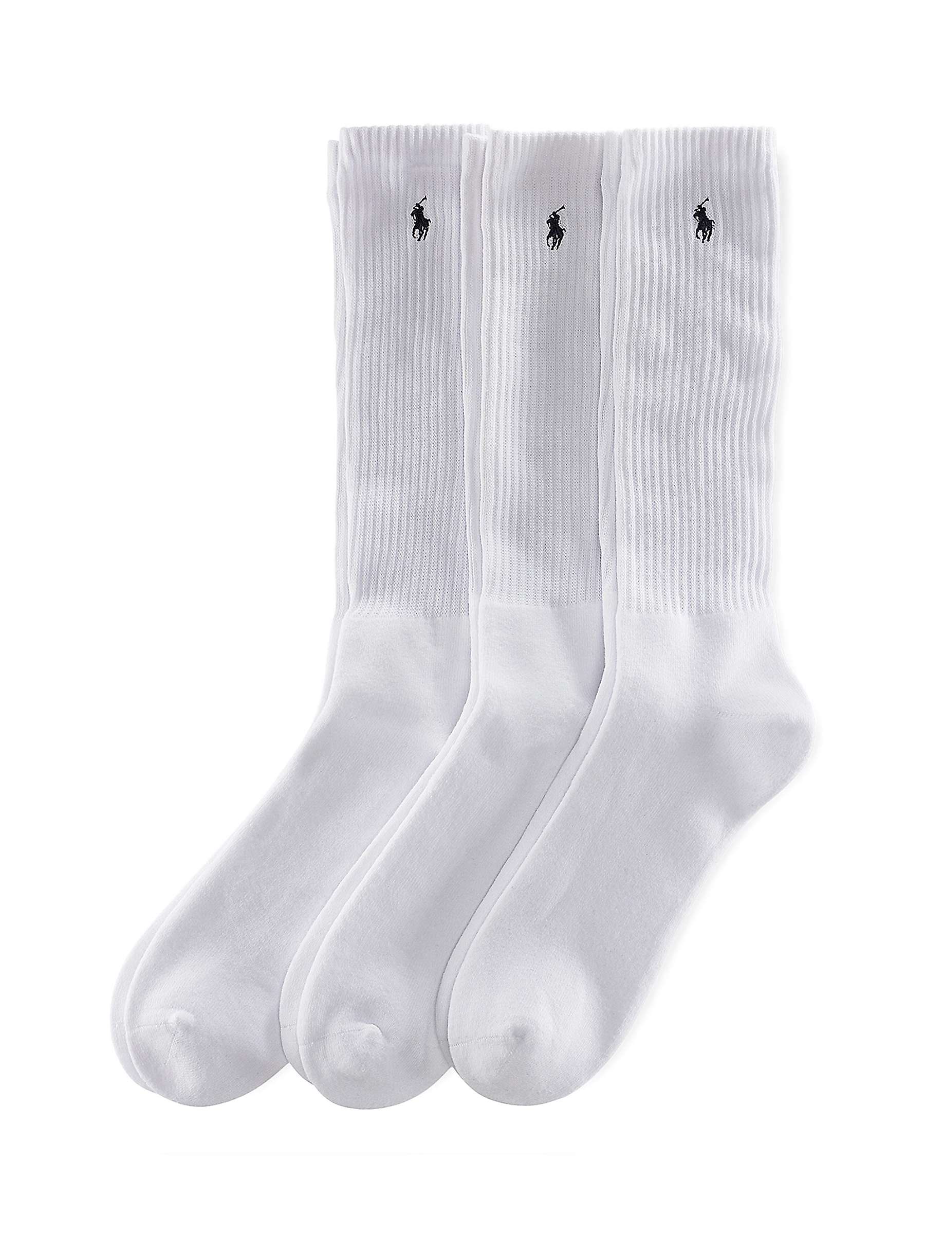 Buy Polo Ralph Lauren Sports Socks, Pack of 3, One Size, White Online at johnlewis.com