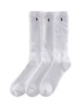 Polo Ralph Lauren Sports Socks, Pack of 3, One Size, White