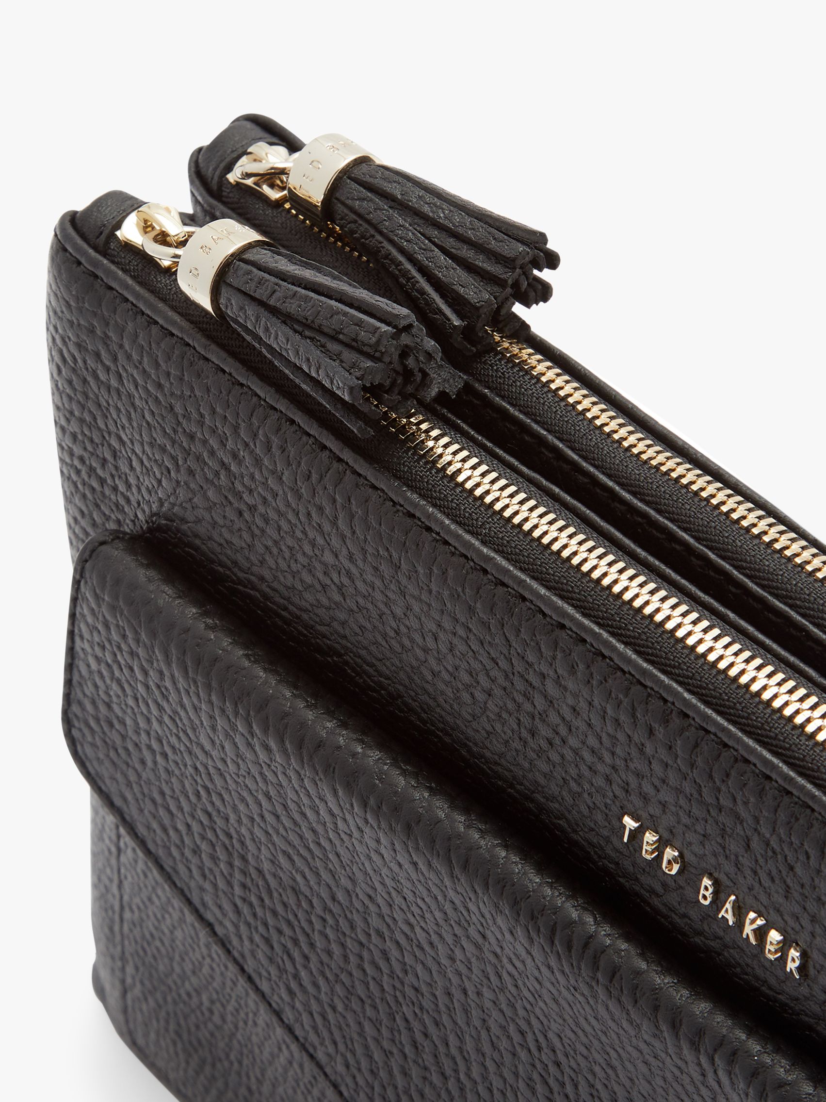 black double zip cross body bag