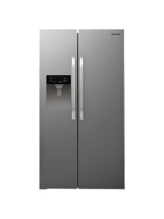 Hotpoint SXBHE924 Freestanding American-Style Fridge Freezer with Water Dispenser, 90cm Wide, A+ Energy Rating, Stainless Steel