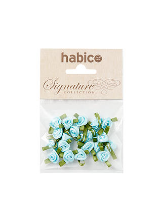Habico Small Ribbon Roses, Pack of 20, Teal