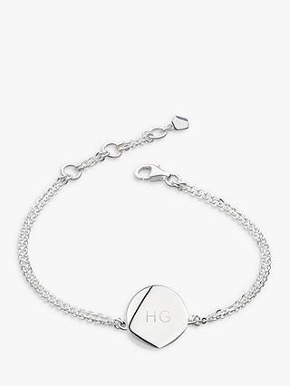 Kit Heath Personalised Sterling Silver Tag Chain Bracelet, Silver