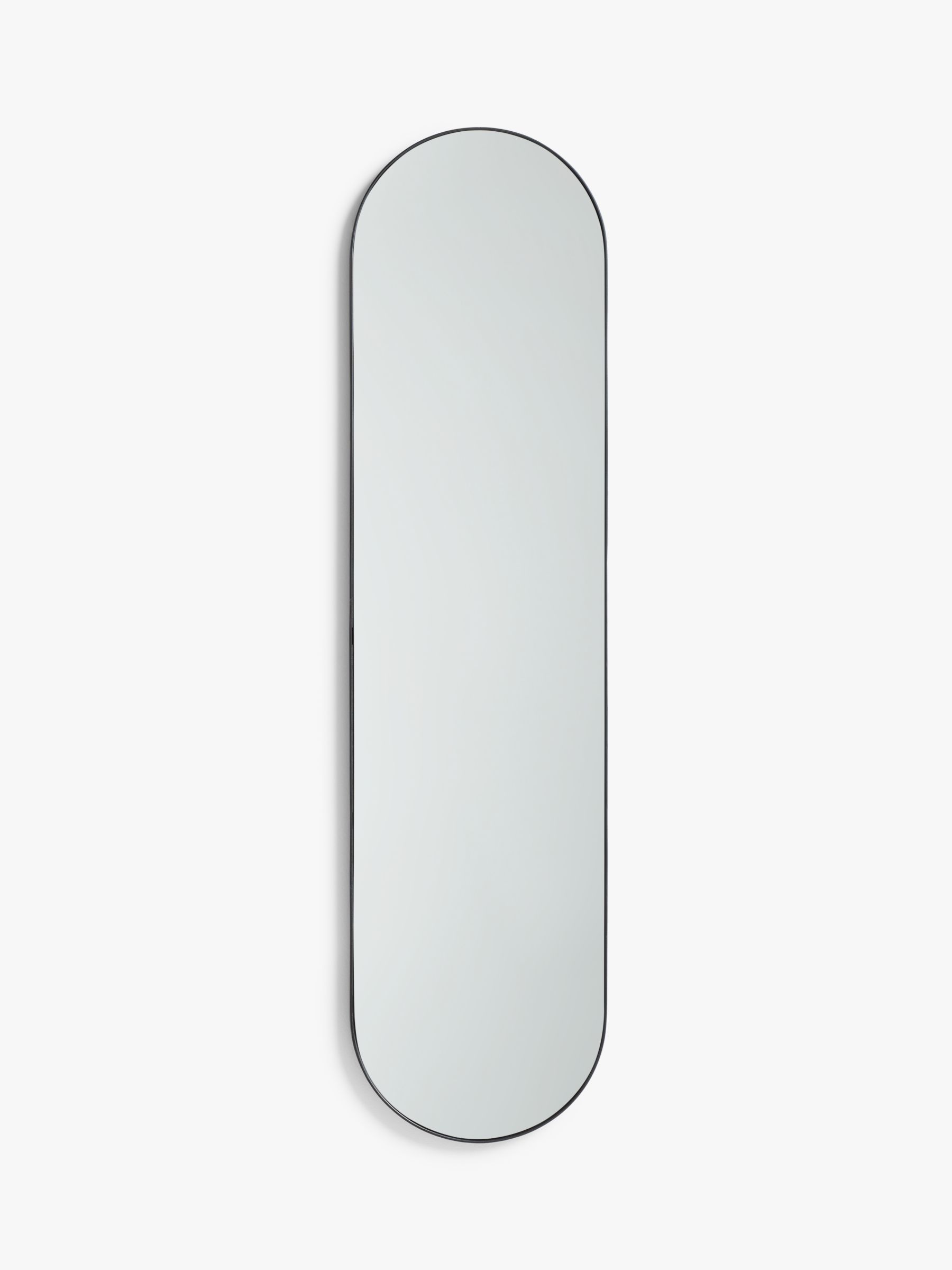 John Lewis Ellipse Metal Frame Wall Mirror, 122 x 32cm, Grey