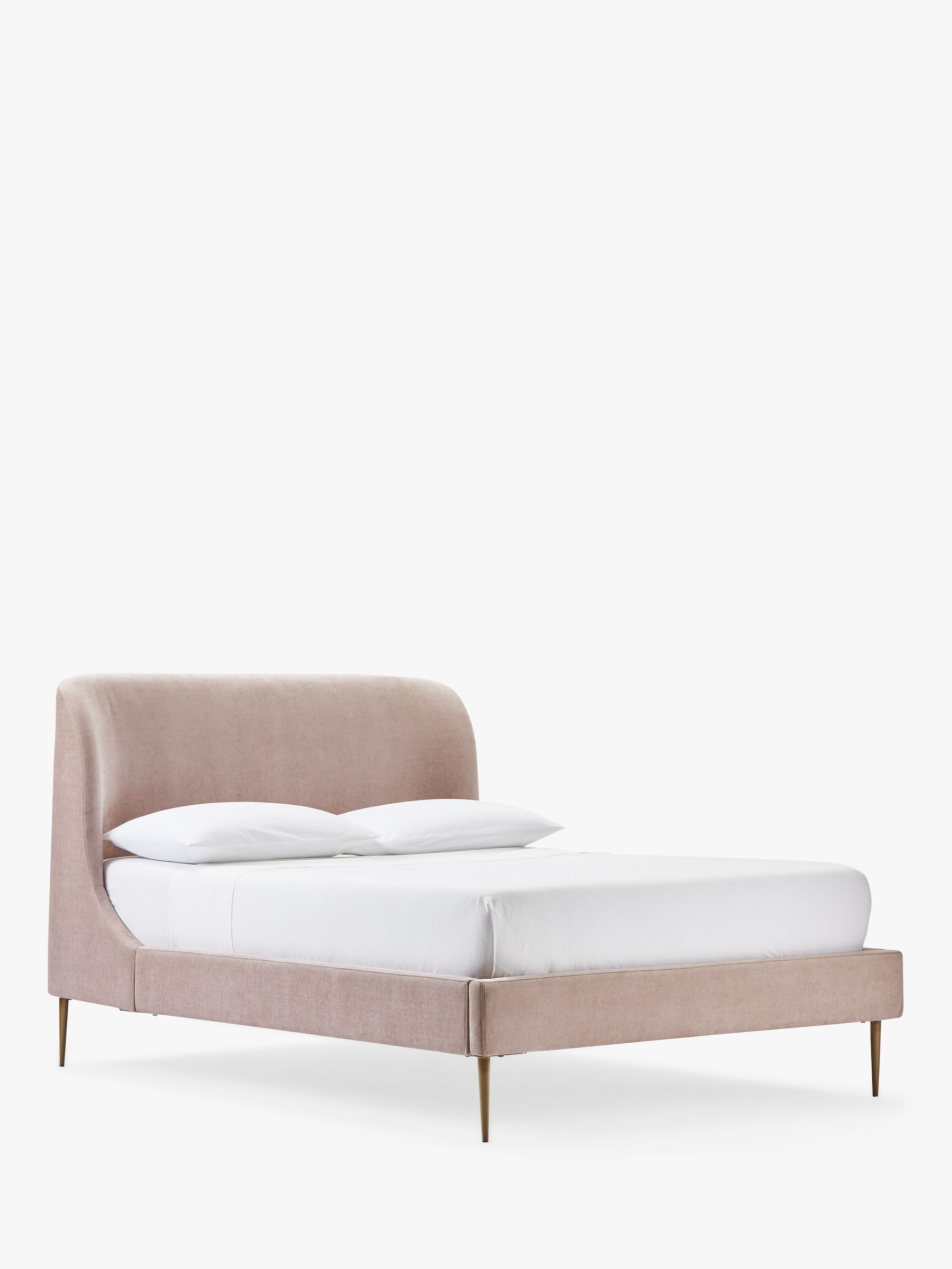 West Elm Lana Upholstered Bed Frame, Pink King Size Bed Frame